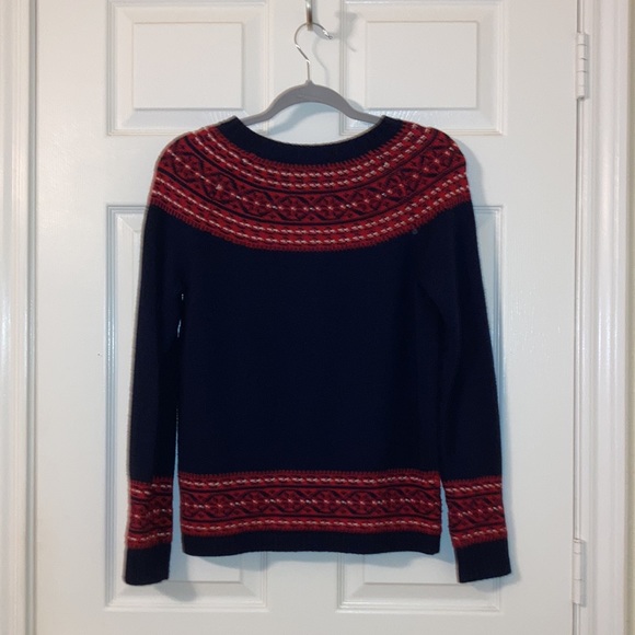 Talbots Fair Isle Navy Cardigan - Picture 2 of 3